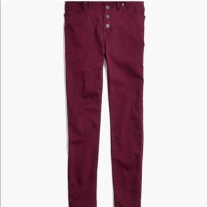 Madewell Garmentdyed burgundy/purple skinny pants